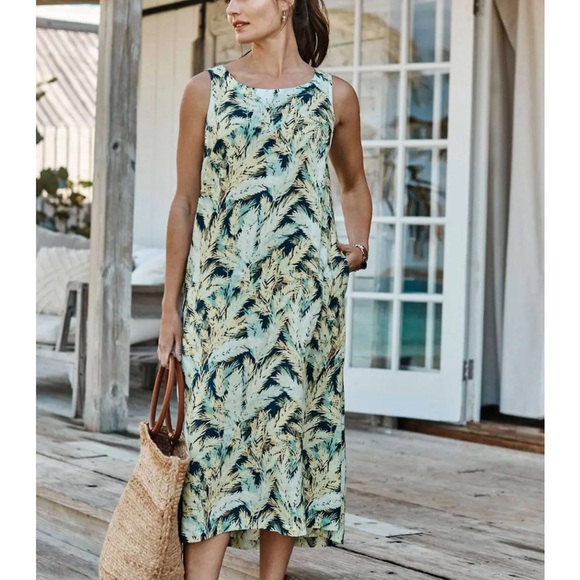 J. Jill Linen Multicolor Print Midi Dress - Picture 5 of 10